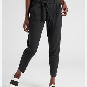 Athleta Black Ankle Skyline Paper Bag Pant NWT